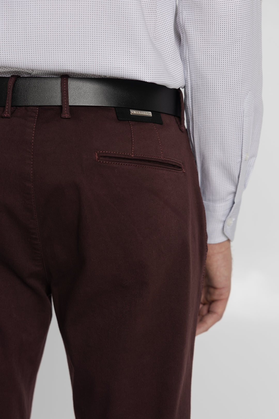 Spodnie chino Alberto bordowe