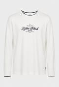 Męski longsleeve z nadrukiem Lofoten Islands biały BIG SIZE