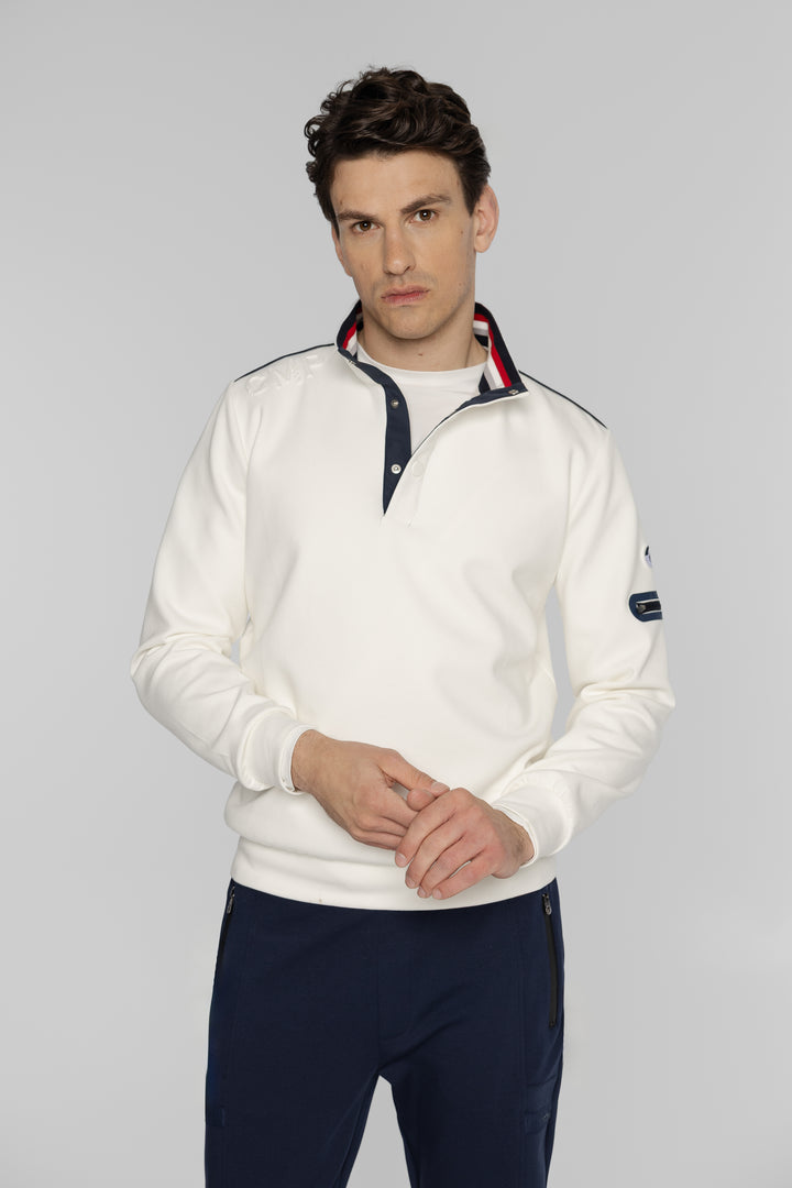 Męska bluza ze stójką i zapięciem polo Regular Fit