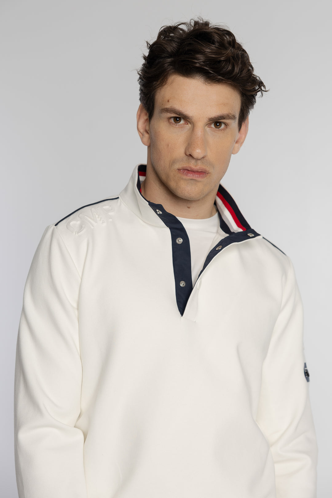Męska bluza ze stójką i zapięciem polo Regular Fit