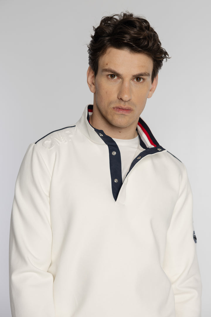 Męska bluza ze stójką i zapięciem polo Regular Fit