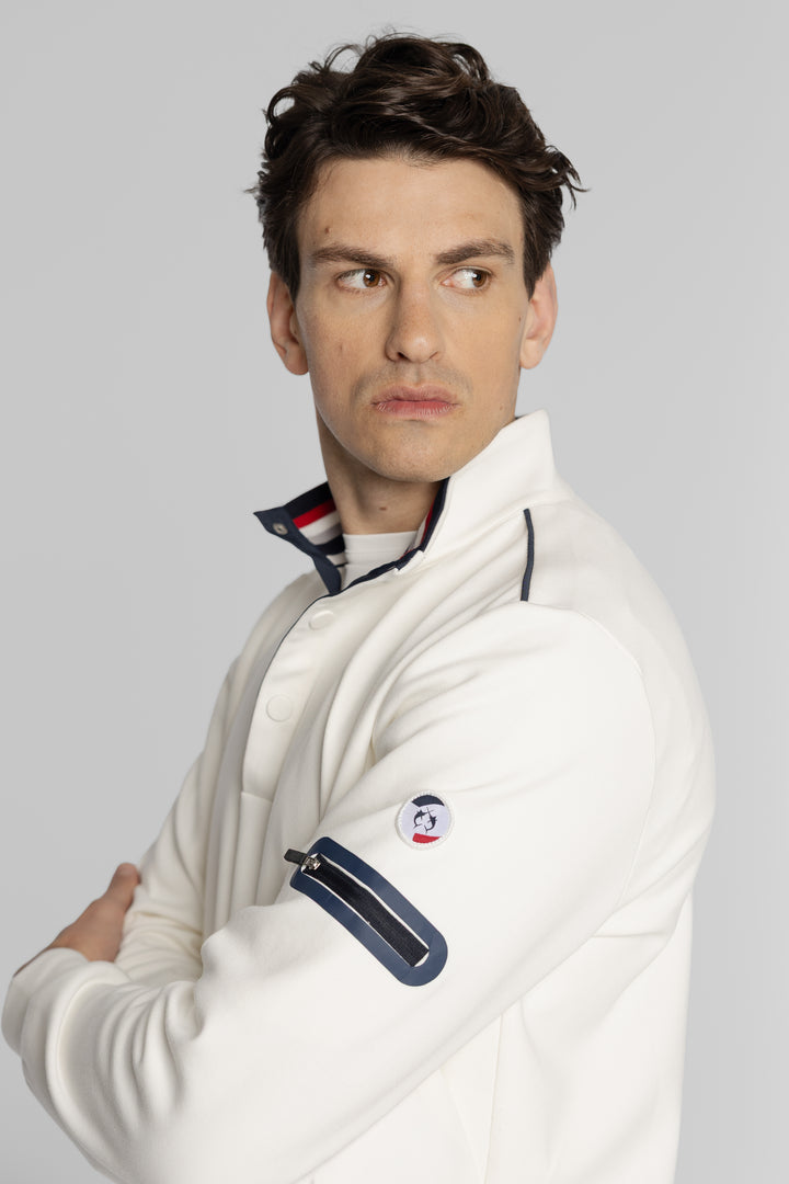 Męska bluza ze stójką i zapięciem polo Regular Fit