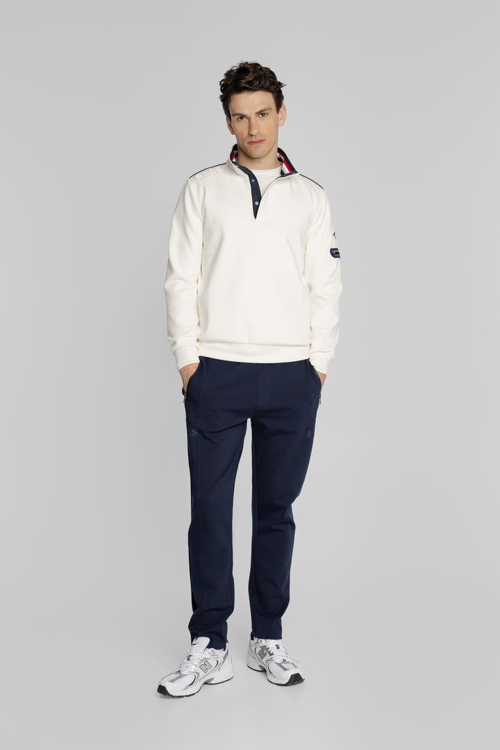 Męska bluza ze stójką i zapięciem polo Regular Fit
