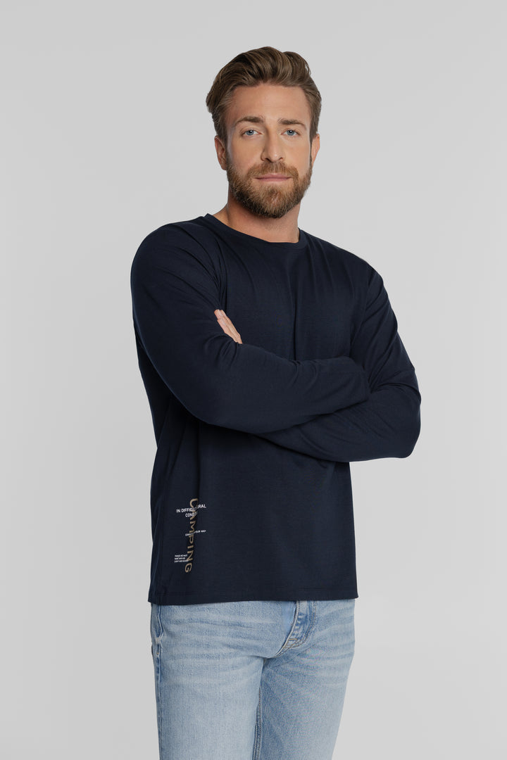 Męski longsleeve z nadrukiem Regular Fit