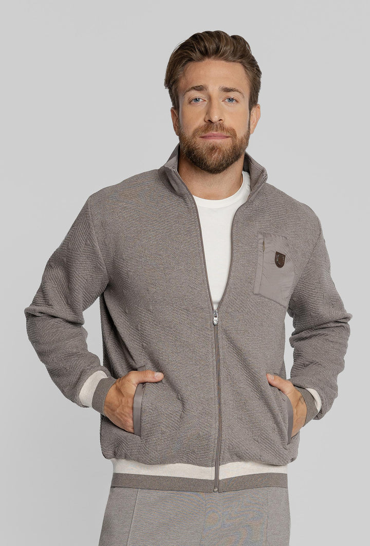 Męska bluza rozpinana ze stójką Regular Fit