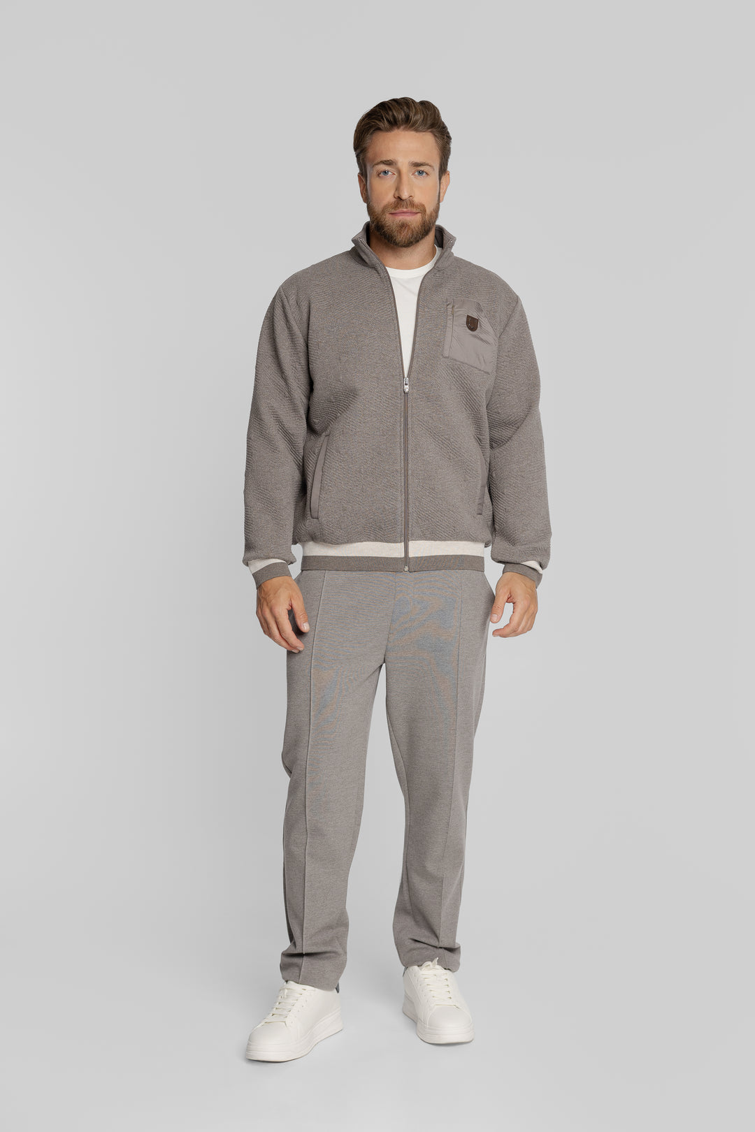 Męska bluza rozpinana ze stójką Regular Fit