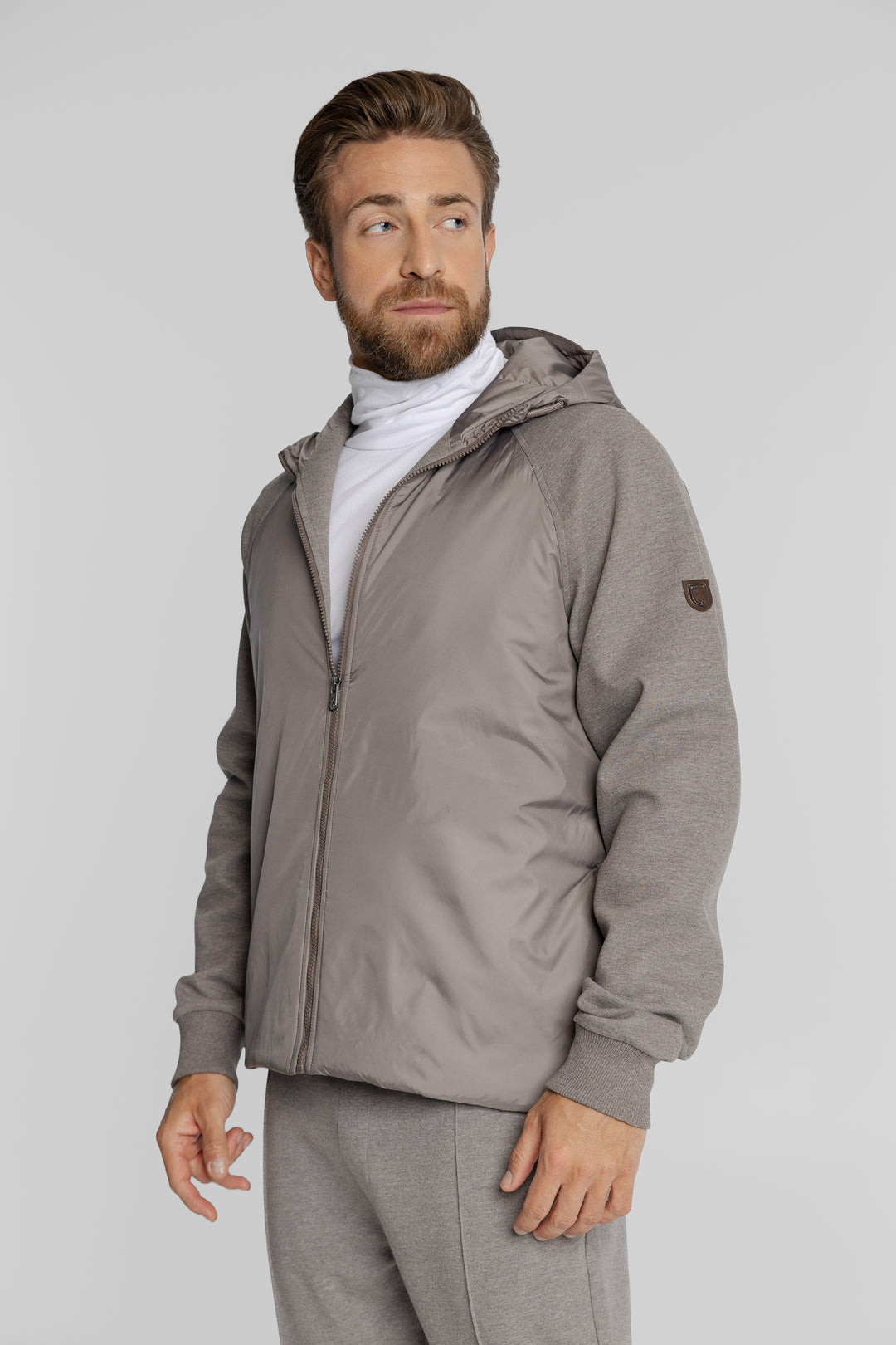 Męska bluza z kapturem i pikowanym przodem Regular Fit