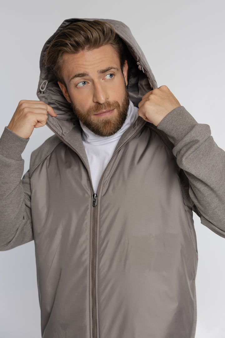 Męska bluza z kapturem i pikowanym przodem Regular Fit