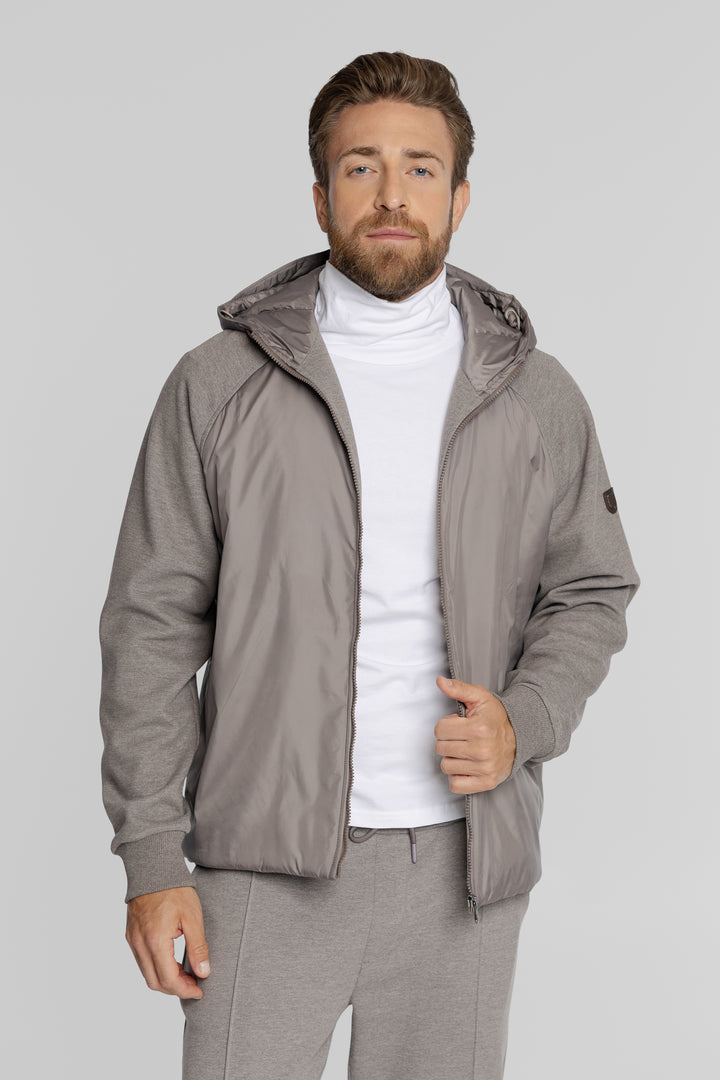 Męska bluza z kapturem i pikowanym przodem Regular Fit