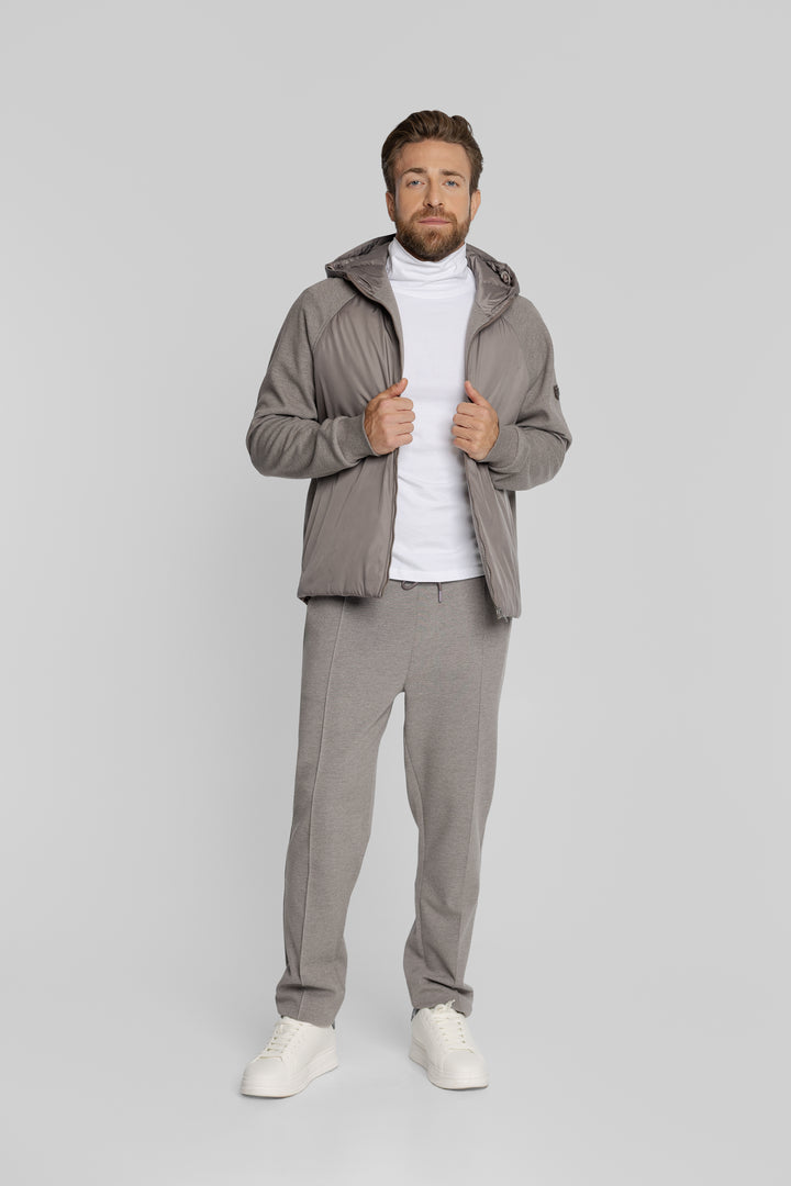 Męska bluza z kapturem i pikowanym przodem Regular Fit