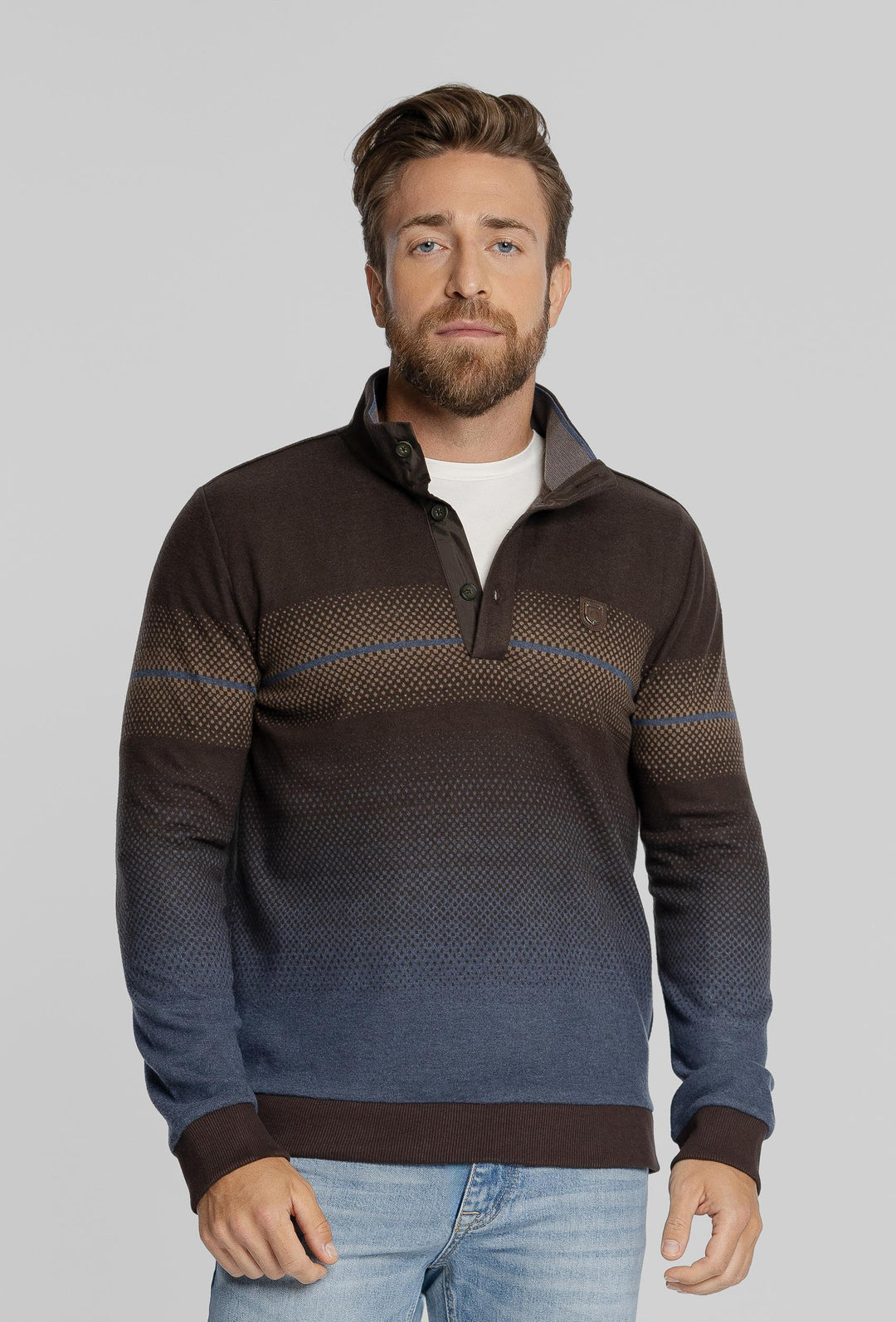 Męska bluza polo z efektem cieniowania Regular Fit