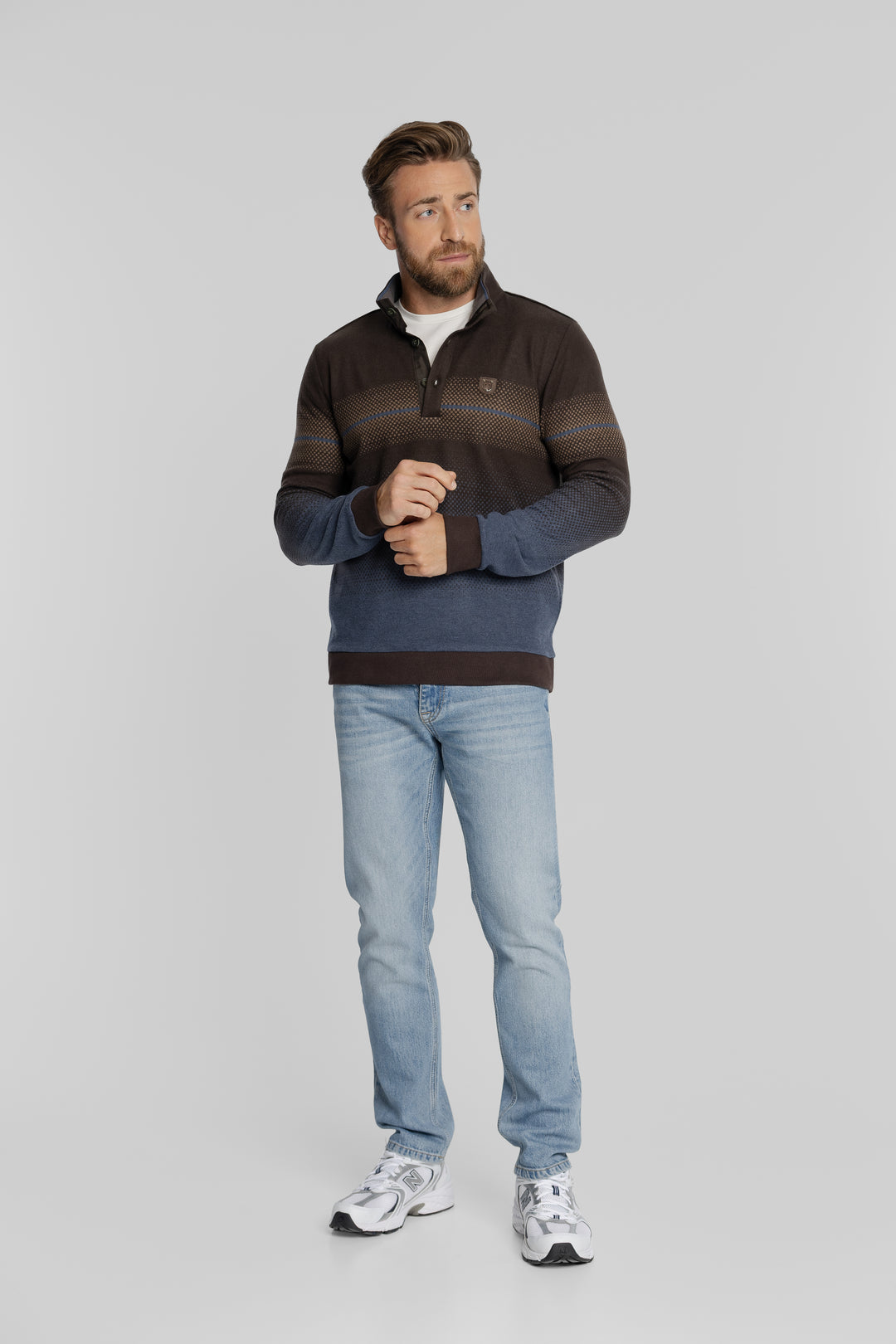 Męska bluza polo z efektem cieniowania Regular Fit