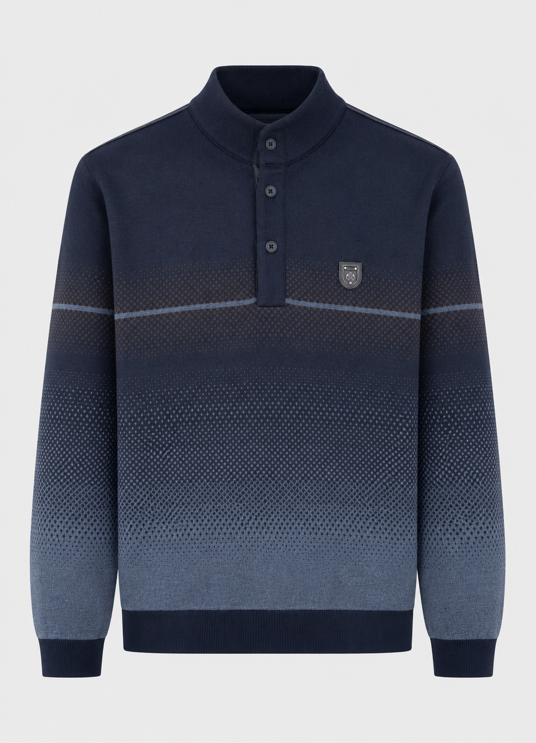 Męska bluza polo z półgolfem granatowa Regular Fit