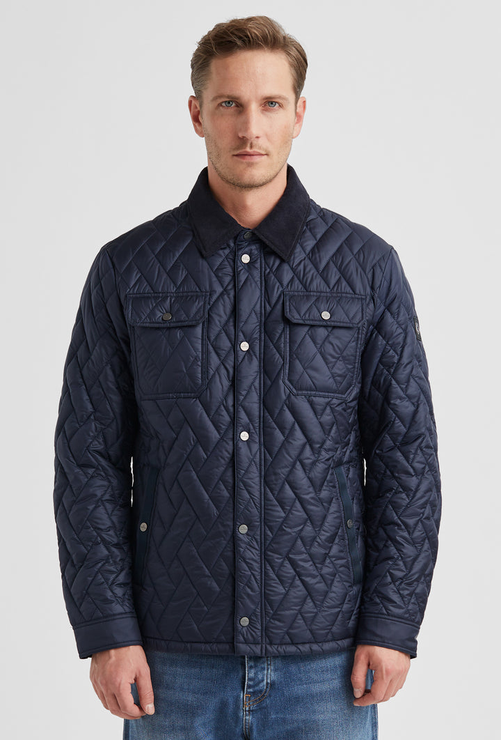 Granatowa kurtka pikowana