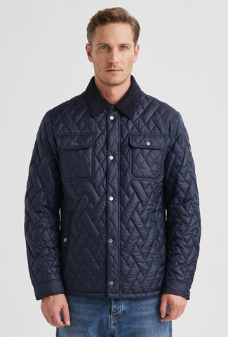 Granatowa kurtka pikowana