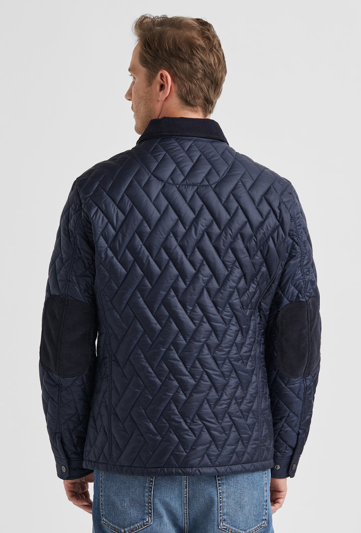 Granatowa kurtka pikowana