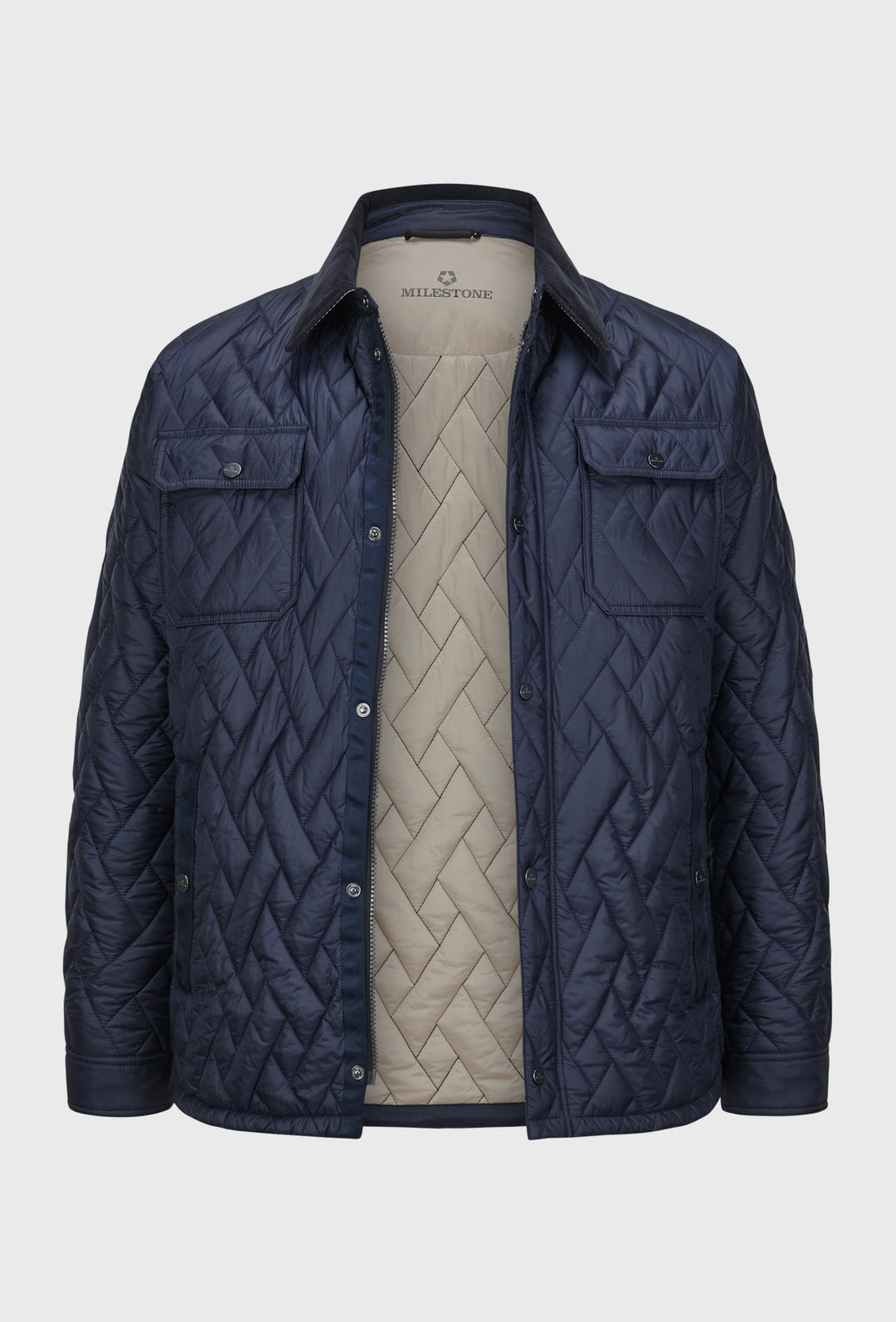 Granatowa kurtka pikowana