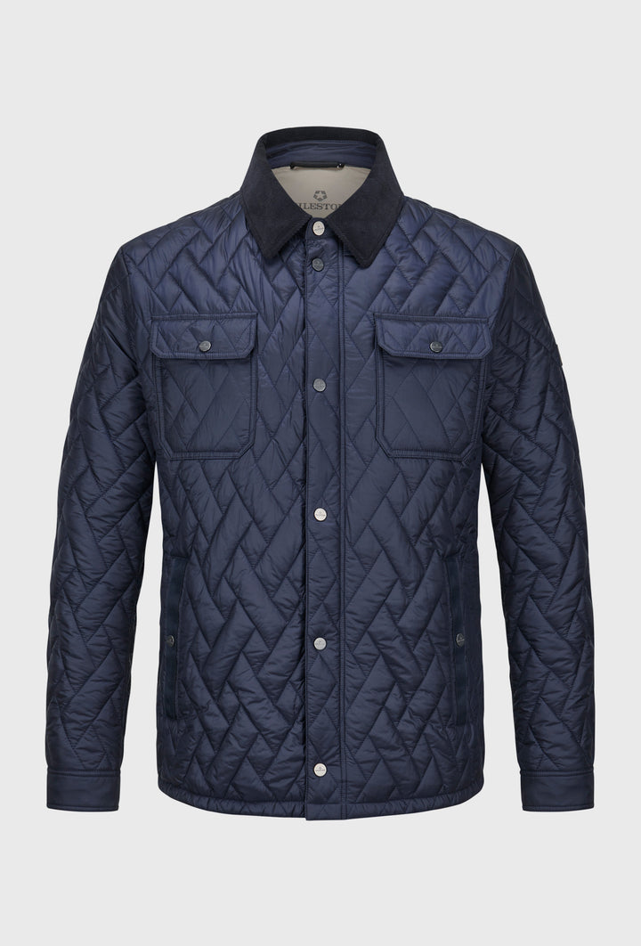 Granatowa kurtka pikowana