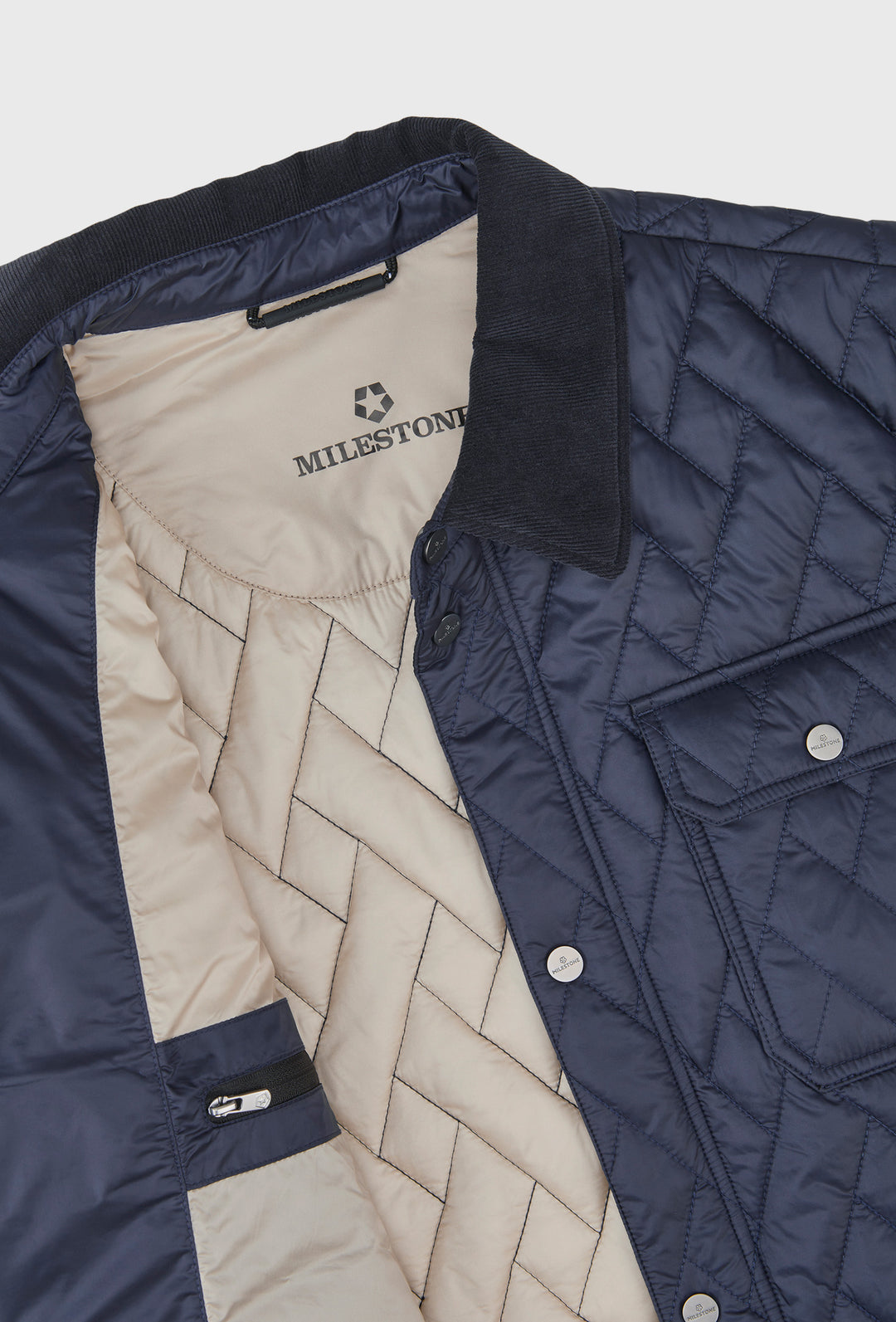 Granatowa kurtka pikowana