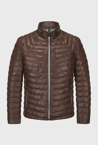 Brązowa kurtka pikowana