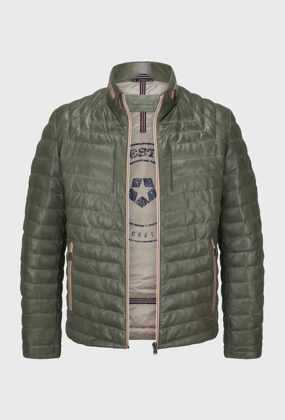 Oliwkowa kurtka pikowana