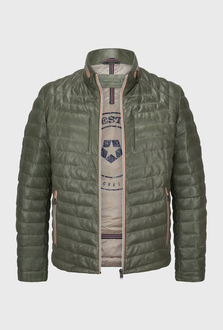 Oliwkowa kurtka pikowana