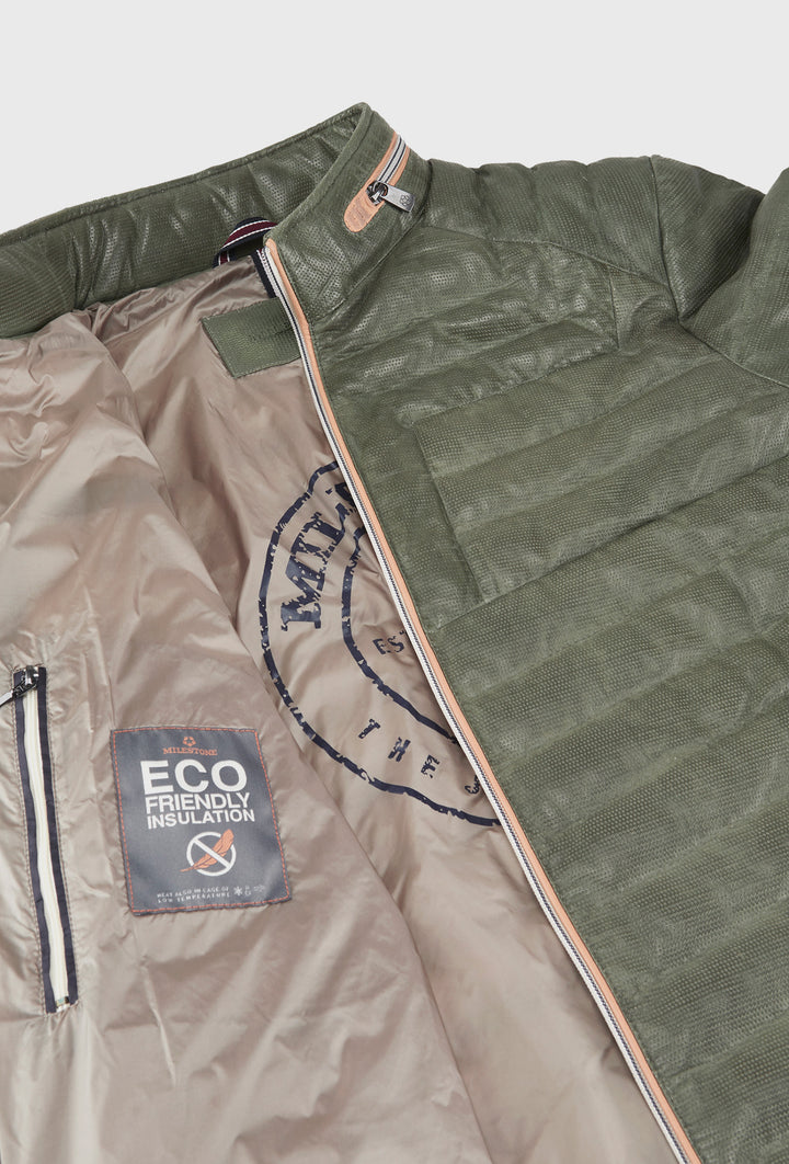 Oliwkowa kurtka pikowana