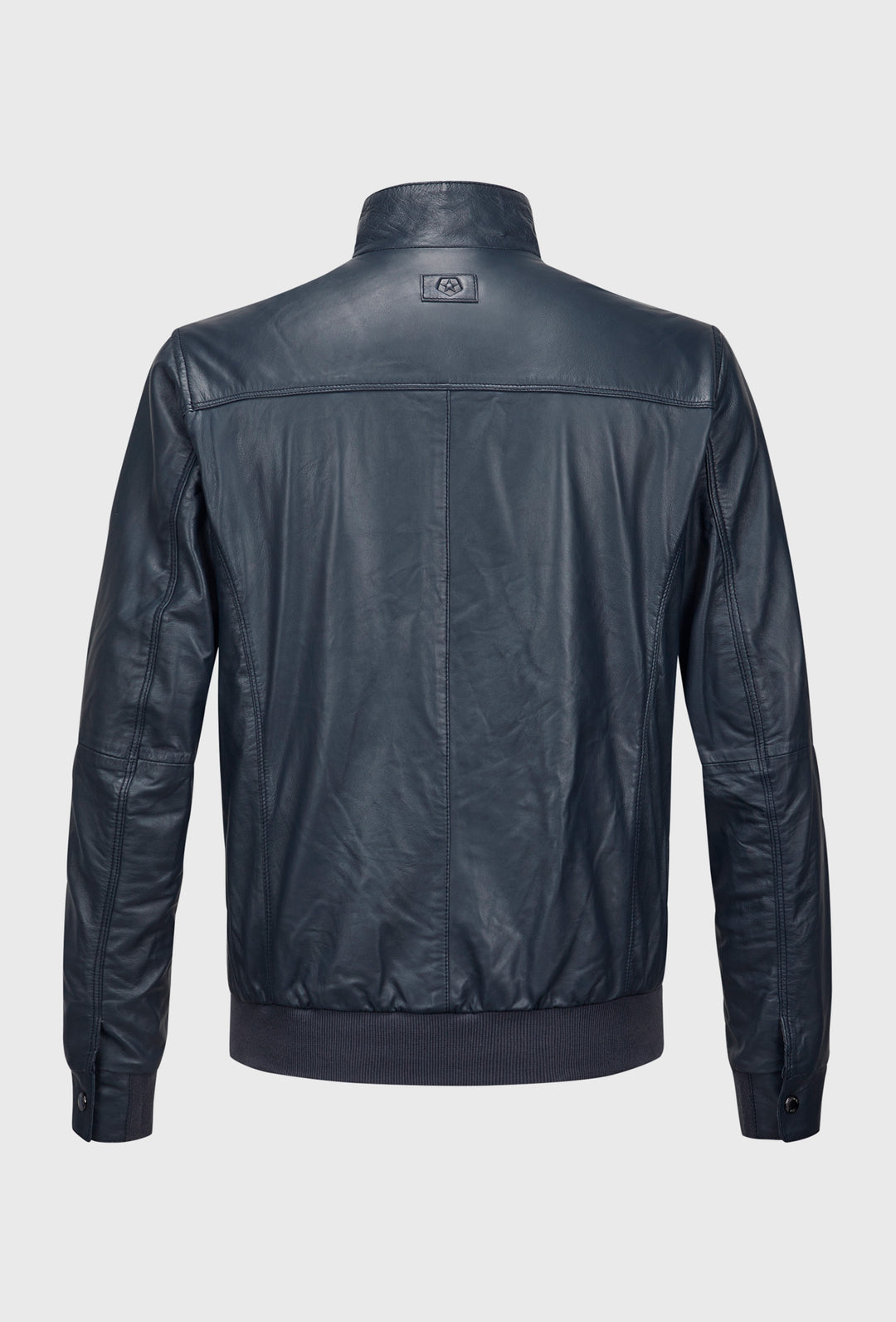 Granatowa kurtka skórzana