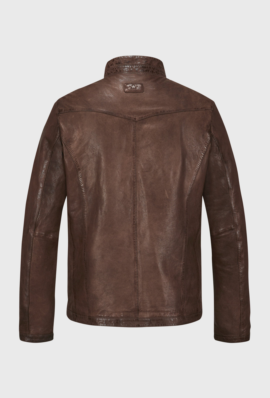 Brązowa kurtka skórzana