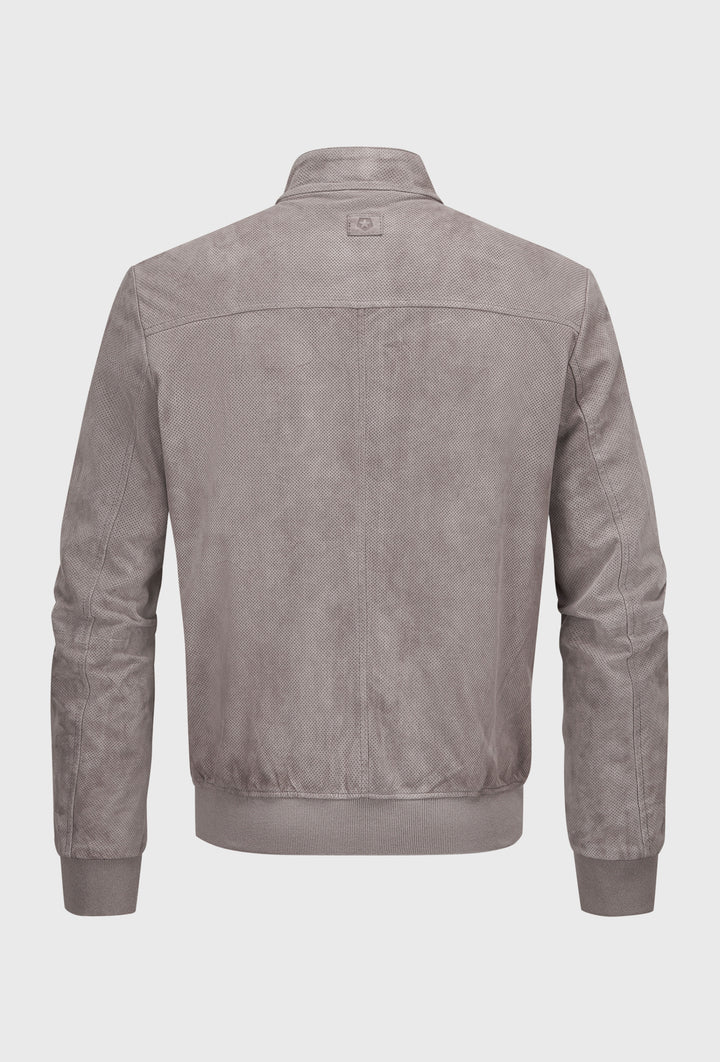 Szara bomberka zamszowa