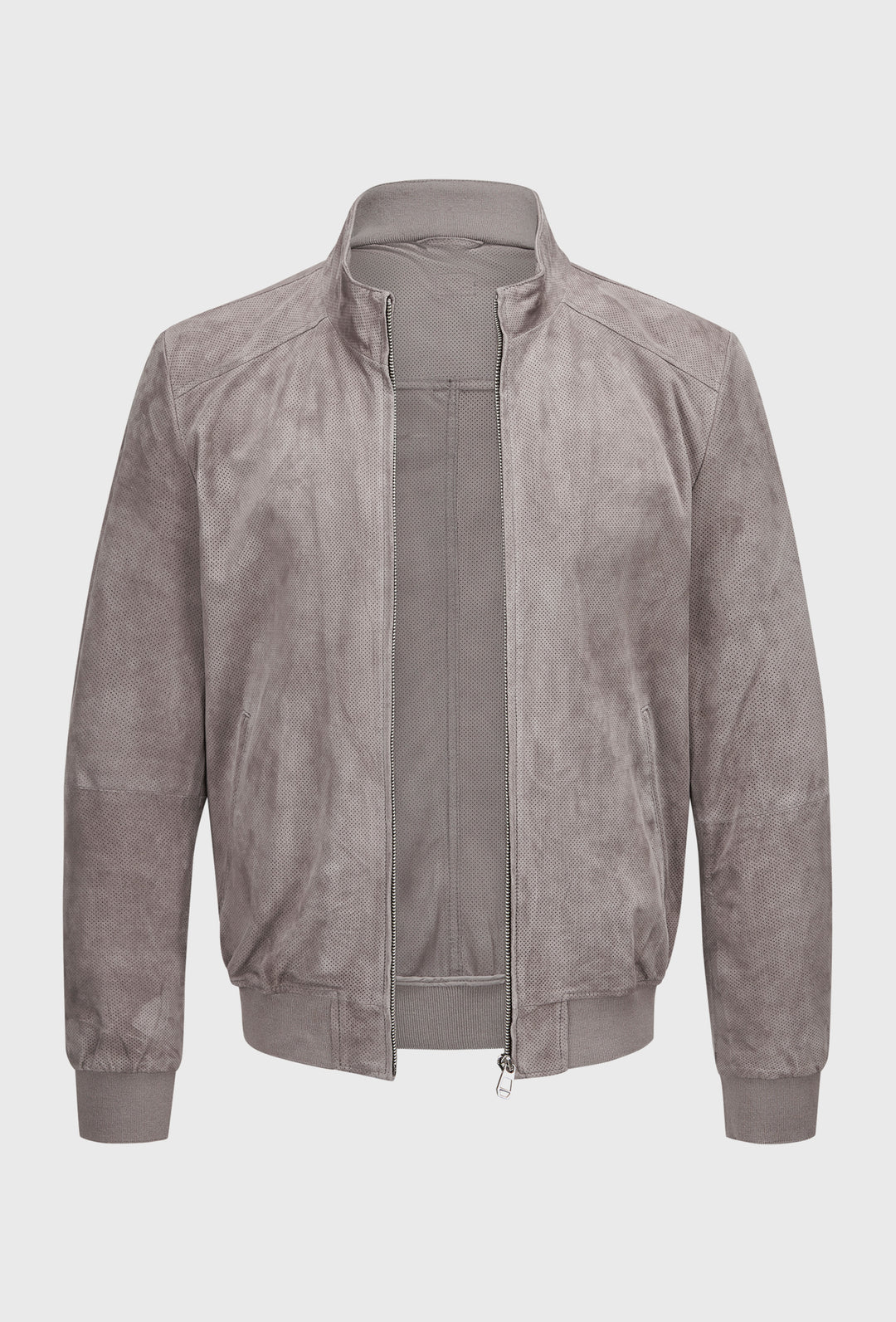 Szara bomberka zamszowa