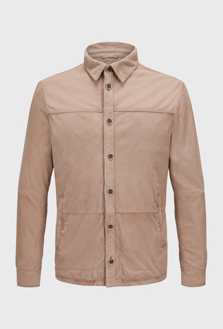 Beżowa koszula zamszowa