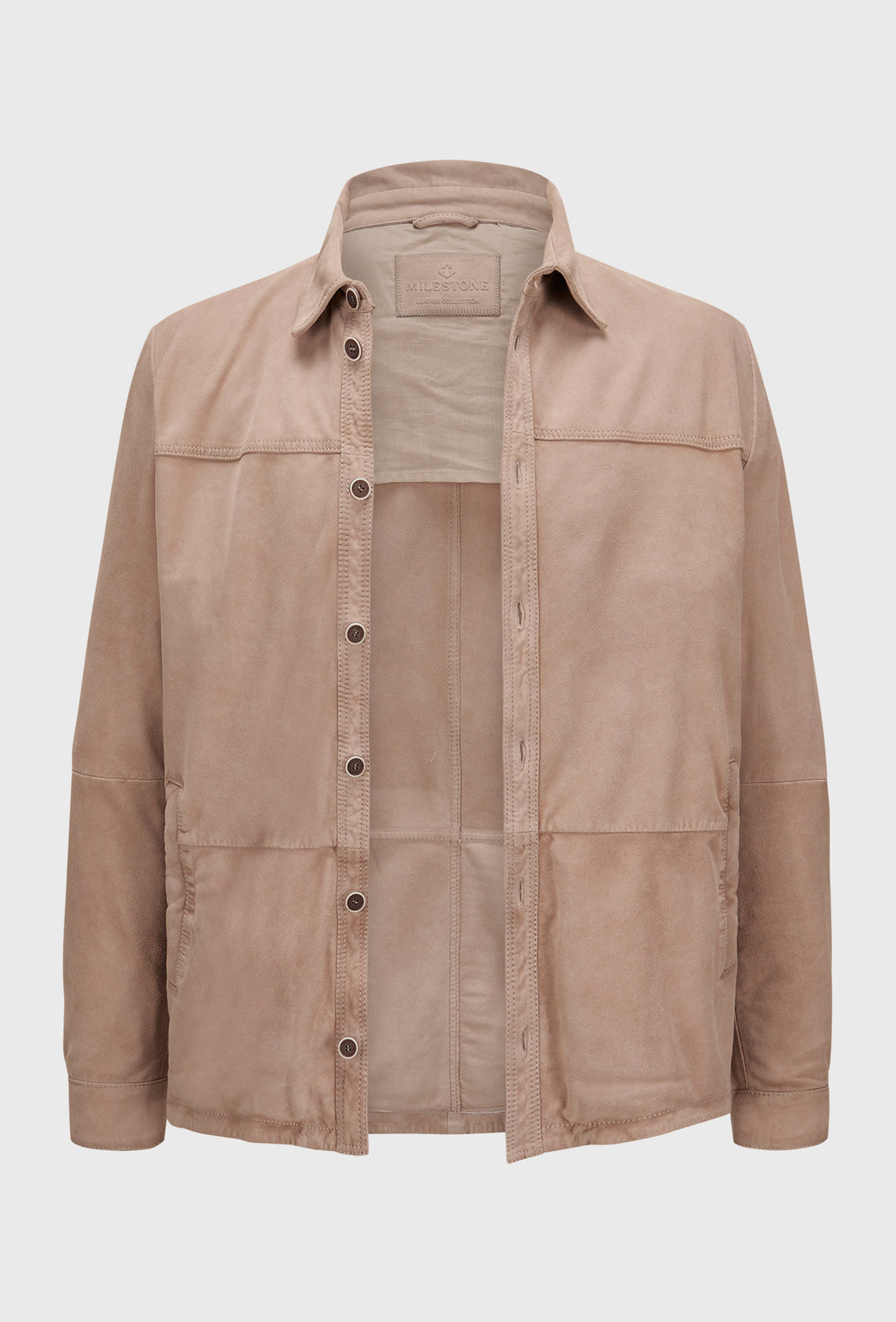 Beżowa koszula zamszowa