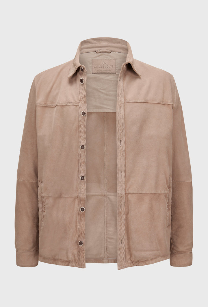 Beżowa koszula zamszowa