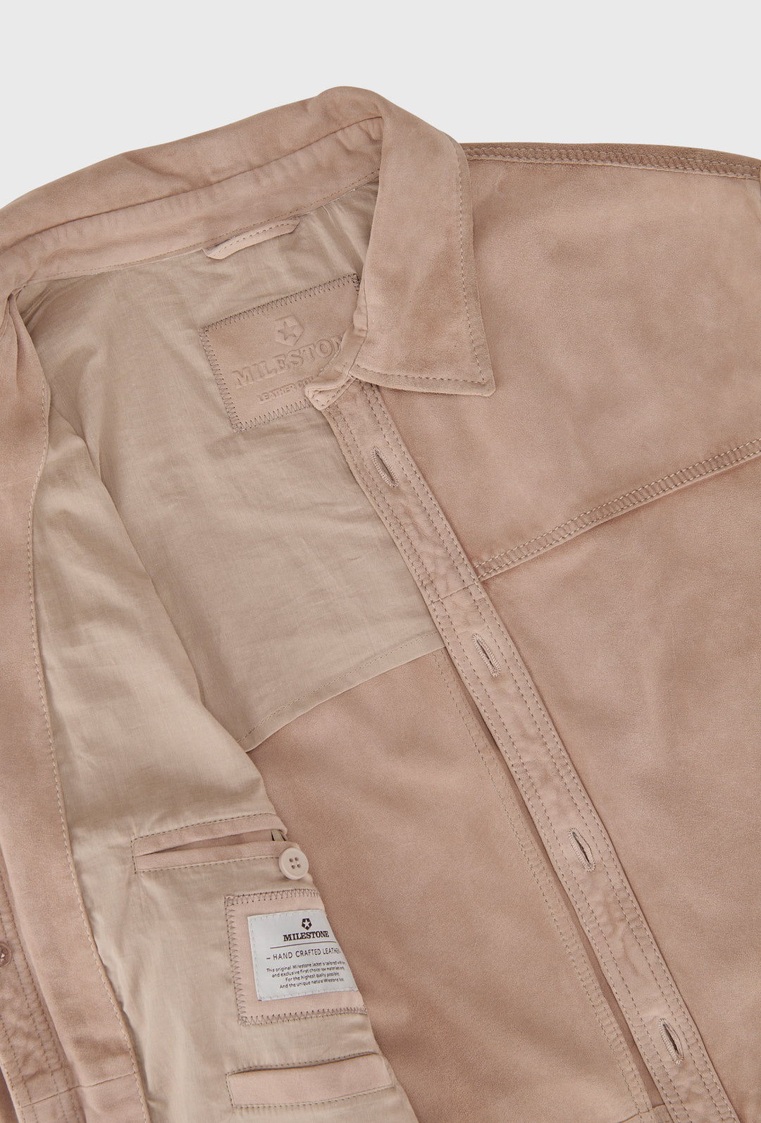 Beżowa koszula zamszowa