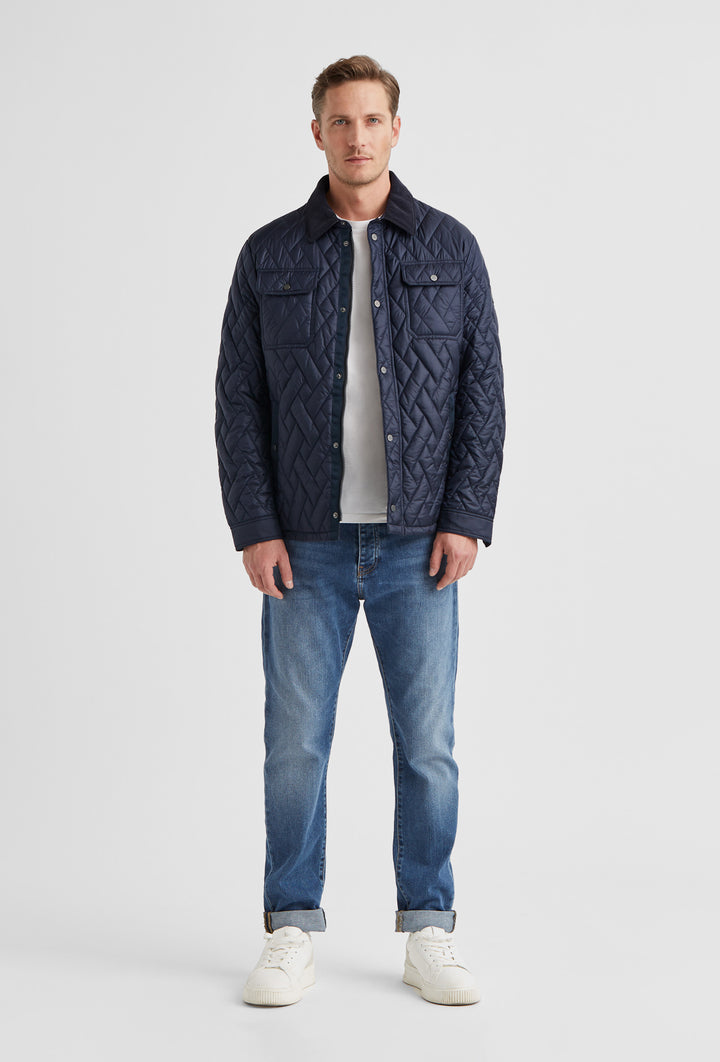 Granatowa kurtka biker