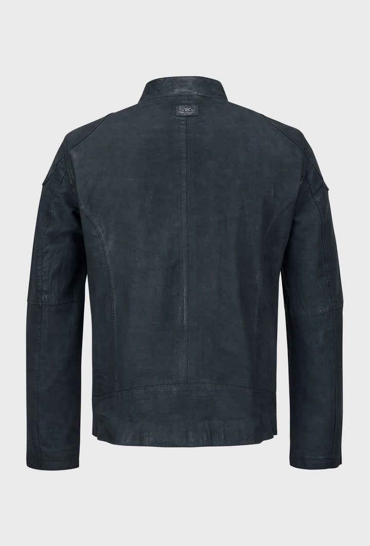 Granatowa kurtka biker