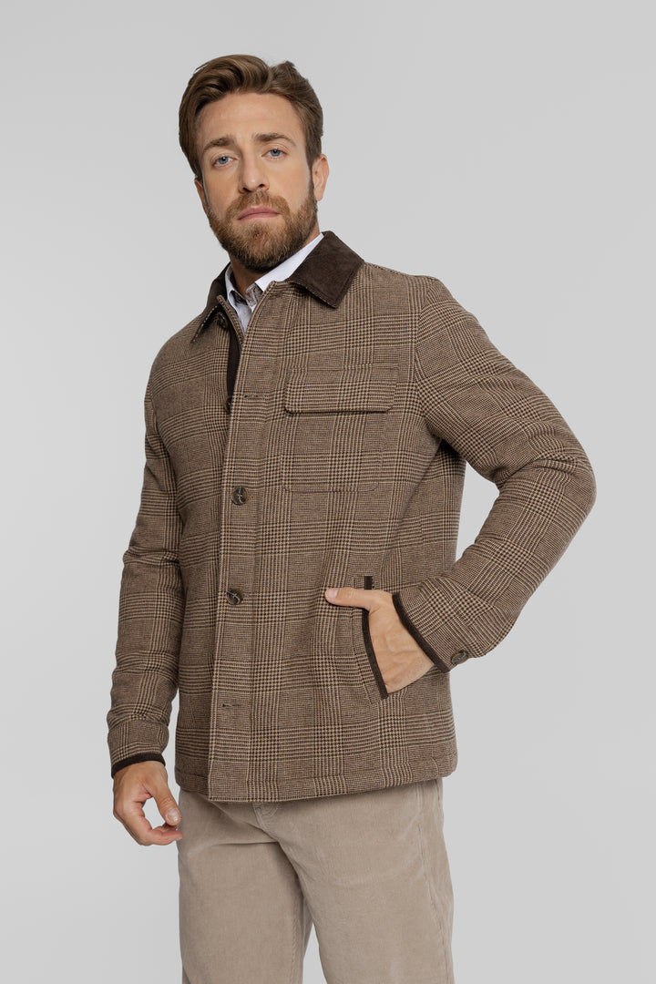 Męska kurtka w kratę Regular Fit