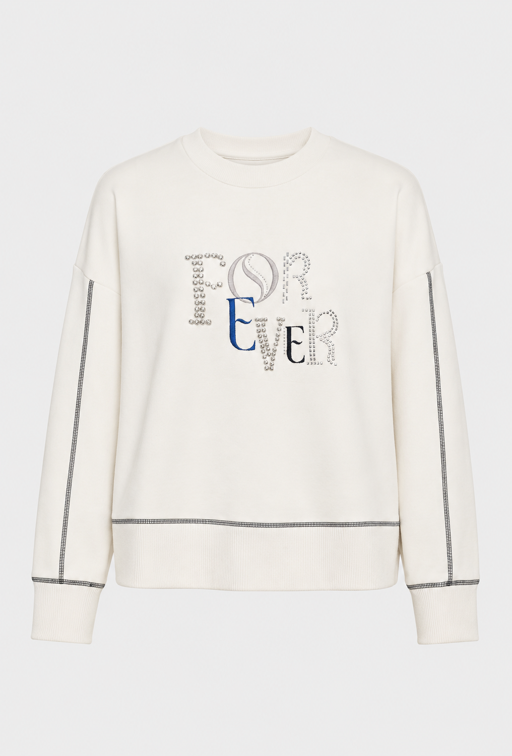 Kremowa bluza z ozdobnym napisem „FOREVER”