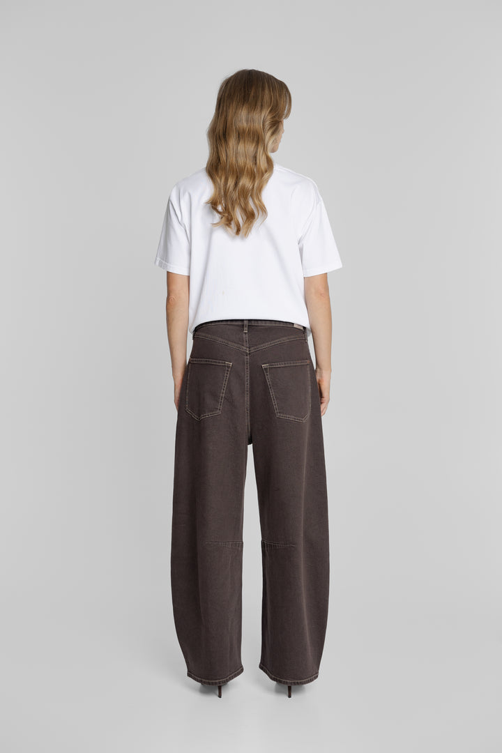 Brązowe jeansy wide leg Campione