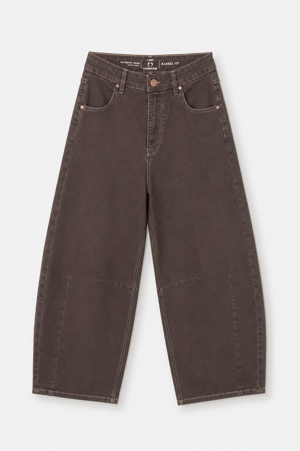 Brązowe jeansy wide leg Campione