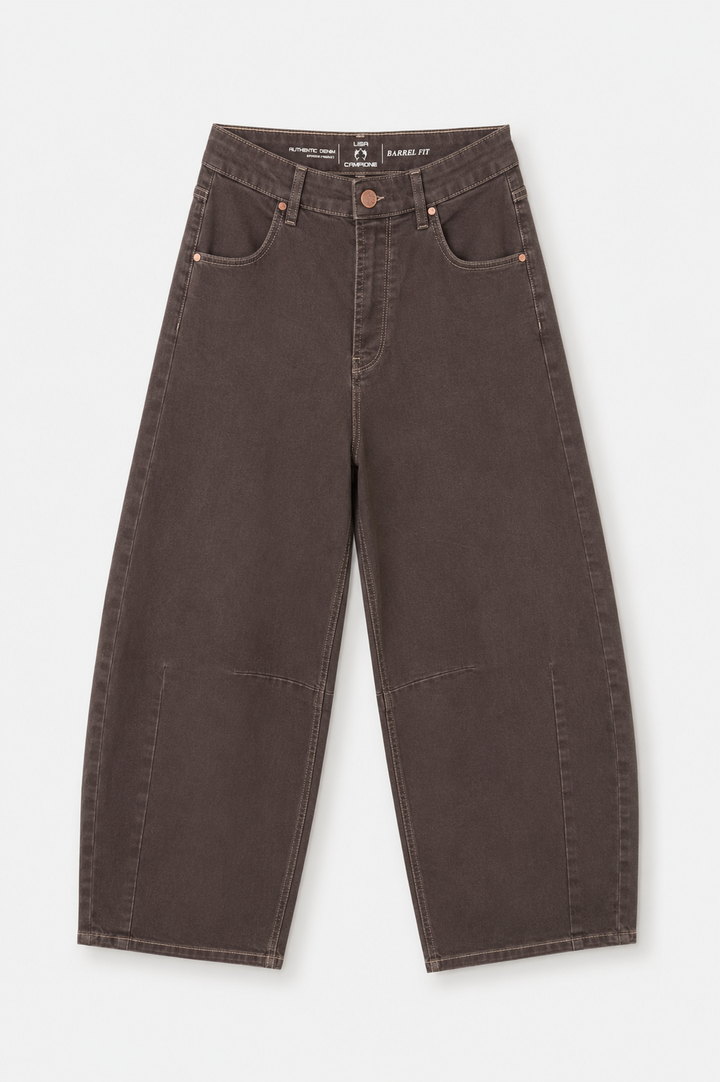 Brązowe jeansy wide leg Campione