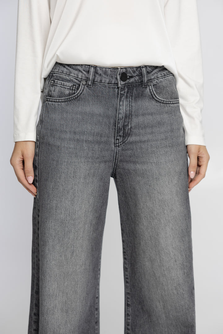 Szare jeansy damskie wide leg Campione