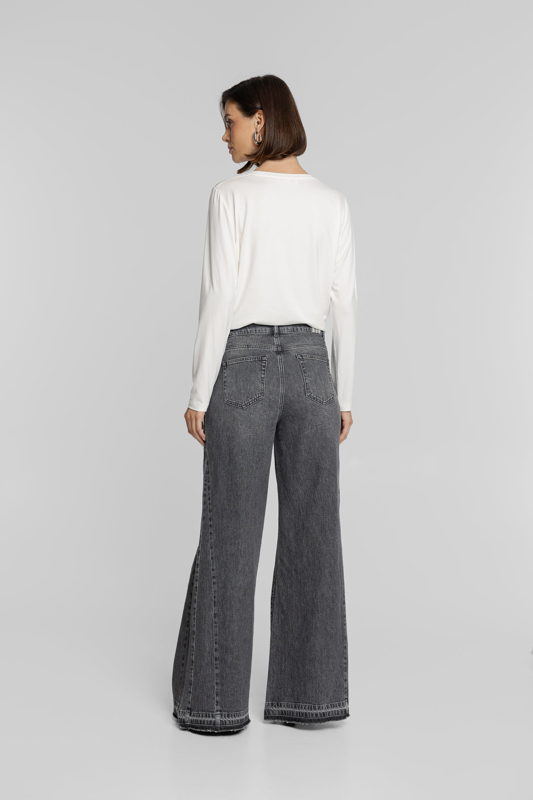 Szare jeansy damskie wide leg Campione