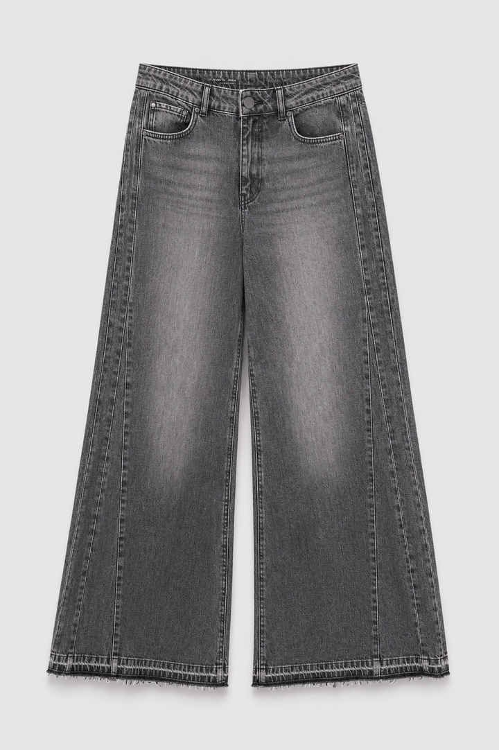 Szare jeansy damskie wide leg Campione