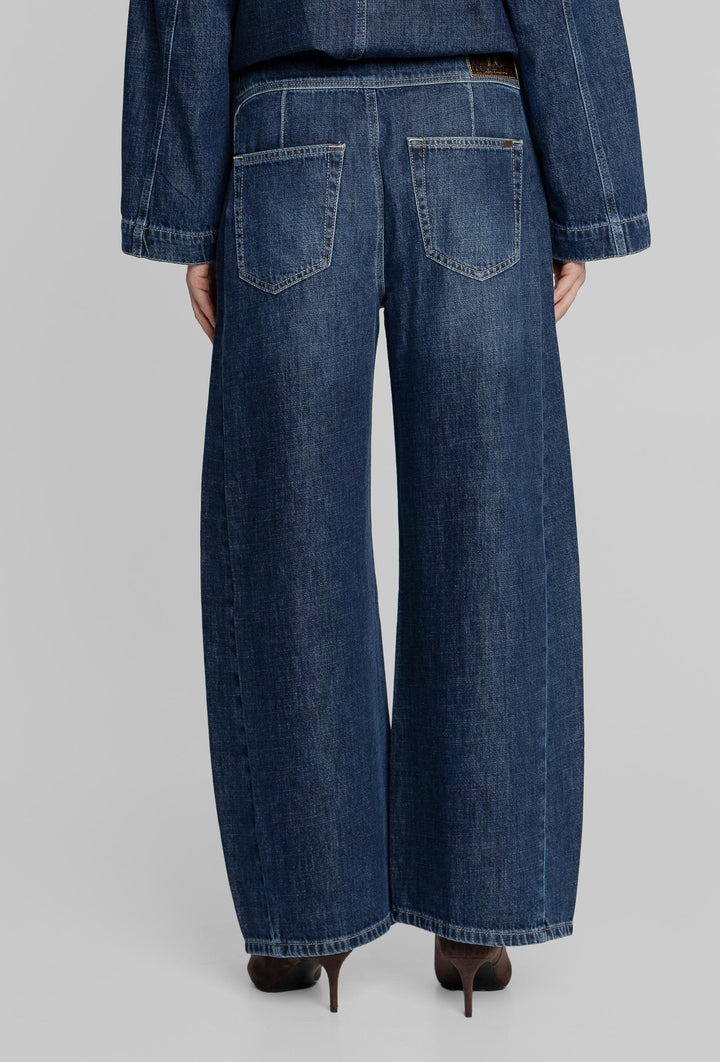 Niebieskie jeansy damskie wide leg Campione