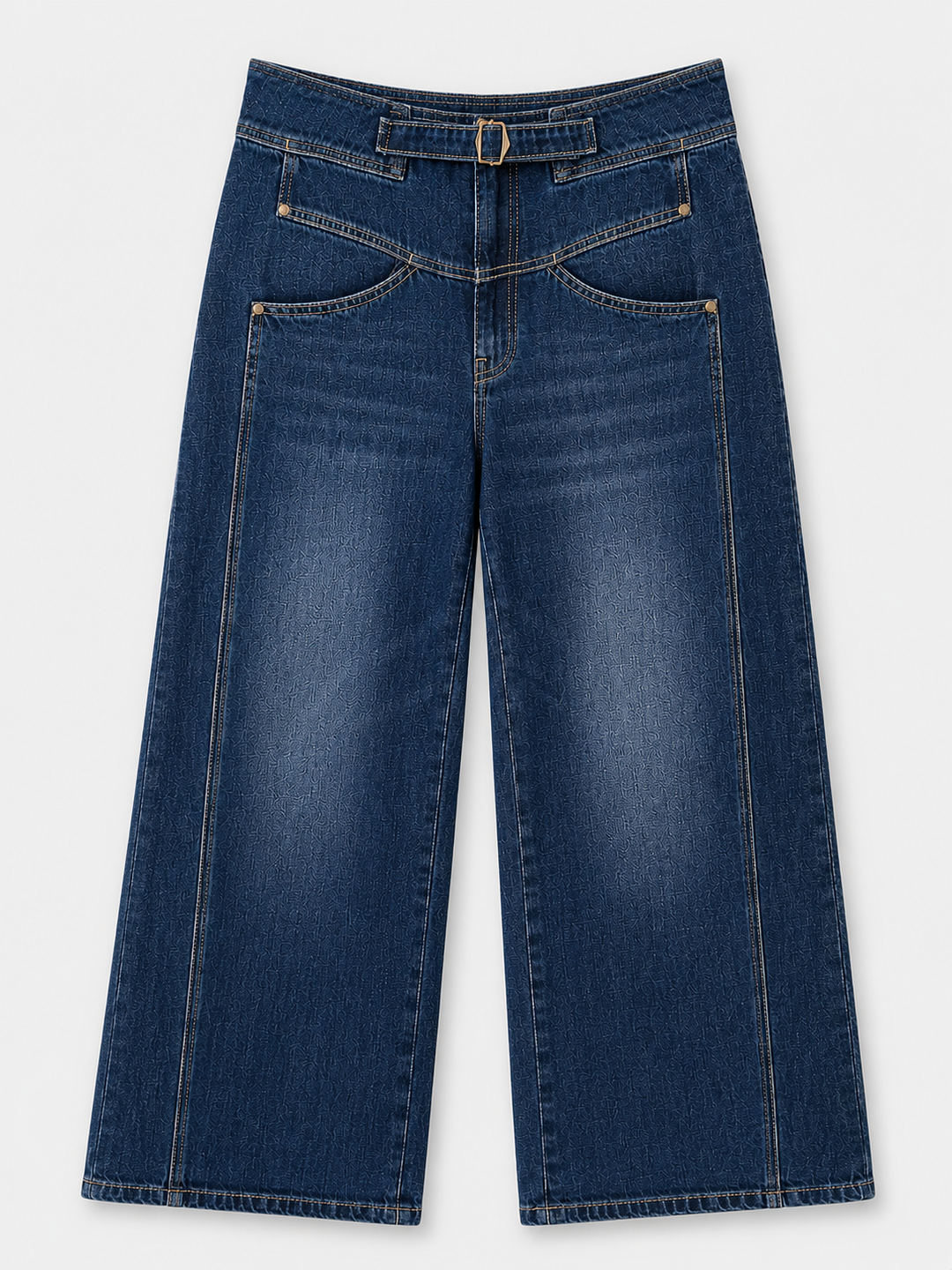Niebieskie jeansy damskie wide leg Campione