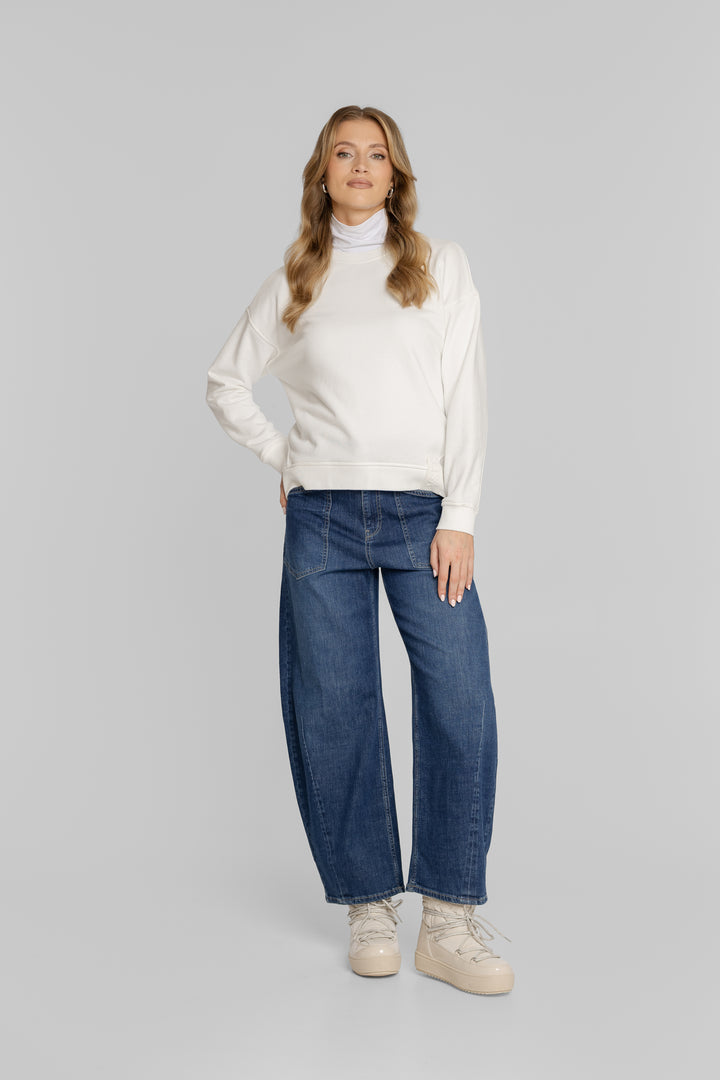 Niebieskie jeansy damskie wide leg Campione