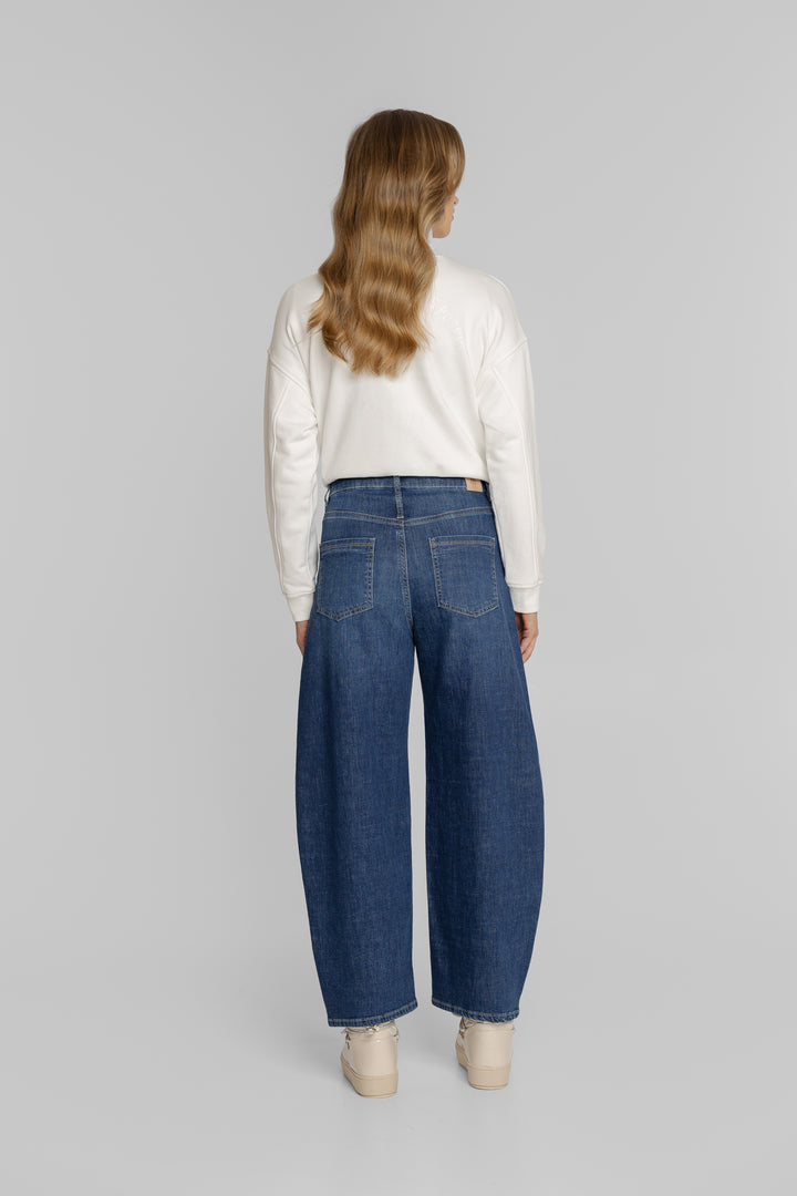 Niebieskie jeansy damskie wide leg Campione