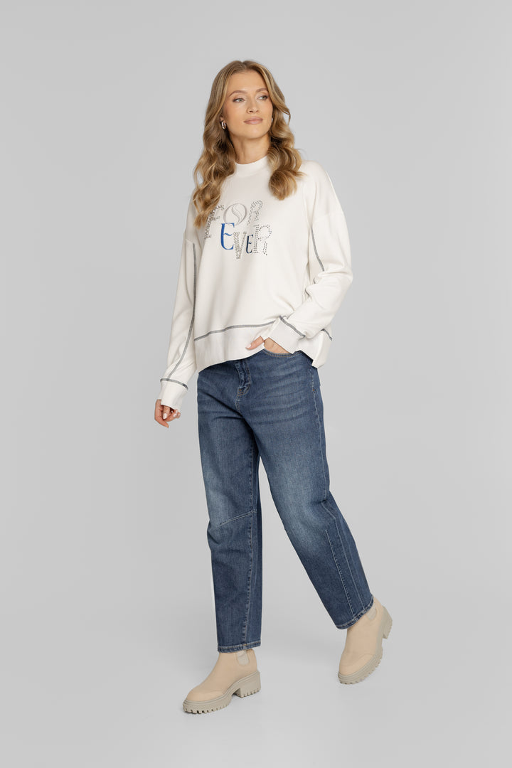 Niebieskie jeansy damskie straight fit Campione